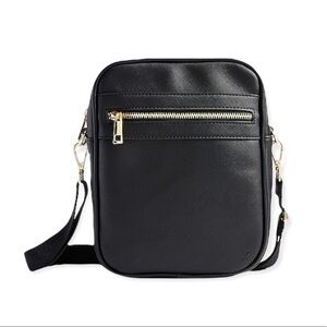 EXPRESS Men’s Black Faux Saffiano Leather Tote Bag NWT